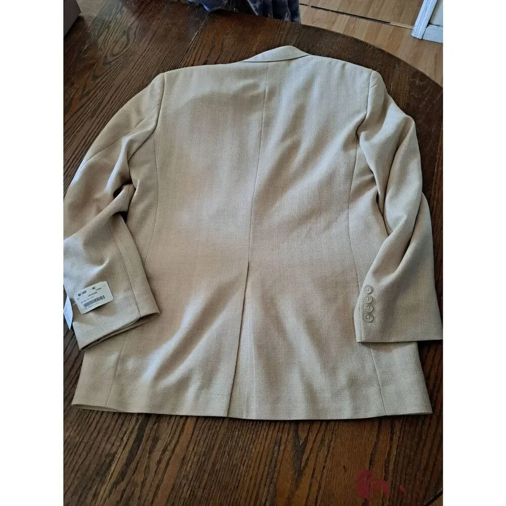 New 40 Long Shawn Thomas Jackson Cream 2 Button Notch Lapel Suit Coat Sport Coat
